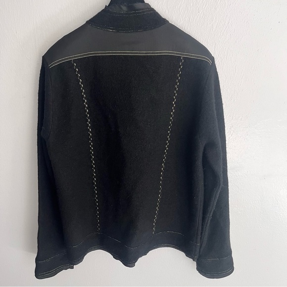 Chicos Vintage 100% Wool Button Front Mock Neck Jacket Size Large - Picture 4 of 11